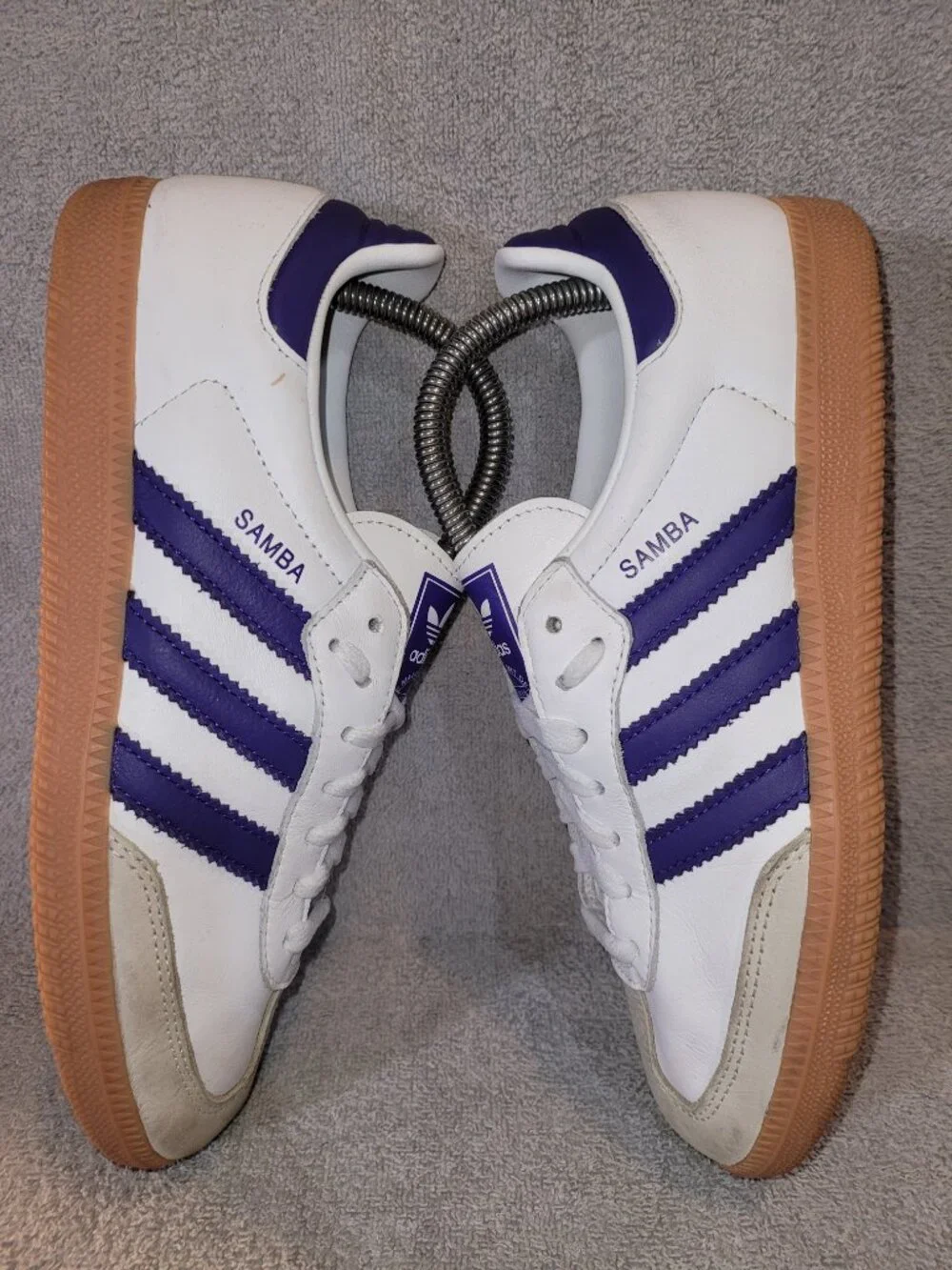 Adidas Samba OG Women's Size 8 White Purple Tan Gum Sneakers IF6514 (#1754)